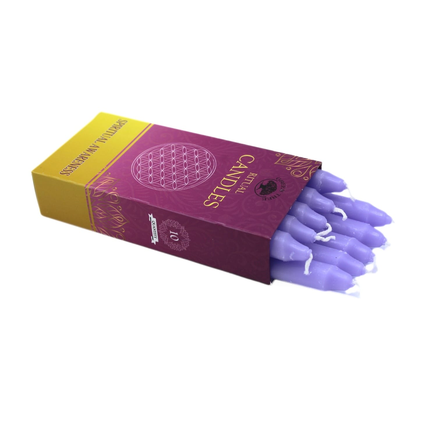Green Tree Ritual Candles Spiritual Awareness| 10 Violet Ritual Candles