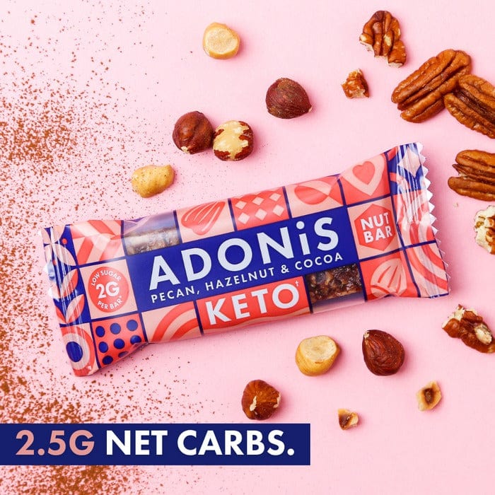 Adonis Keto Bar with Pecans, Hazelnut & Cocoa Bar 35g