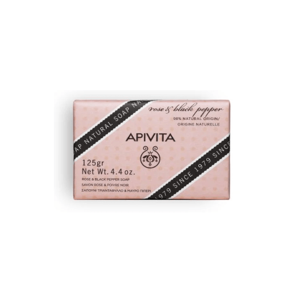 Apivita Rose & Black Pepper Soap Bar 125g