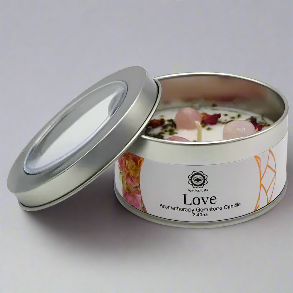 Aromatherapy Gem Stone Candle Rose