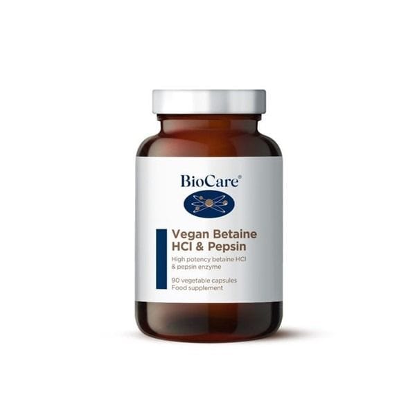 Biocare Vegan Betaine HCL & Pepsin 90 Caps