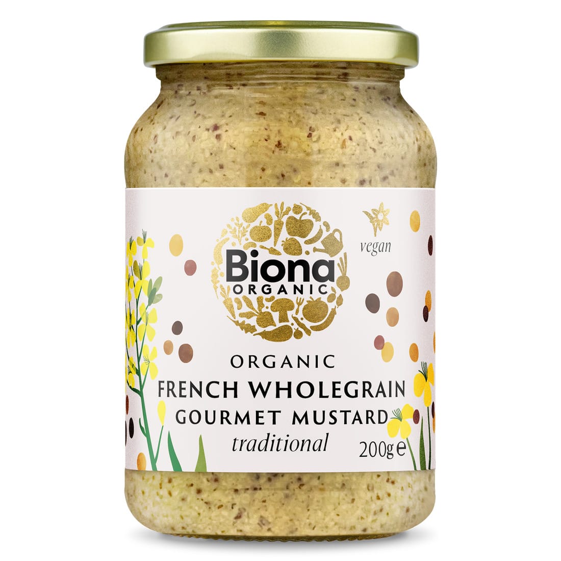 Biona Organic French Wholegrain Gourmet Mustard 200g
