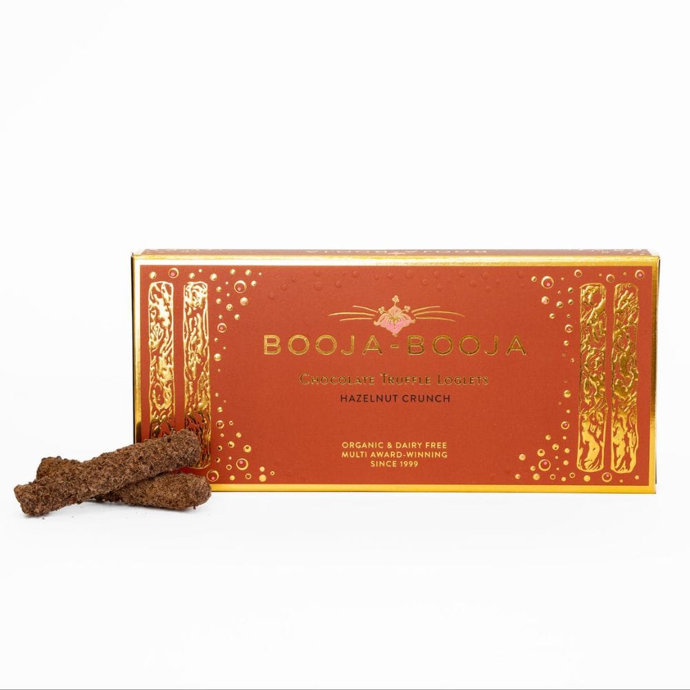 Booja-Booja Vegan Hazelnut Crunch Truffle Loglets 115g | Organic Truffles