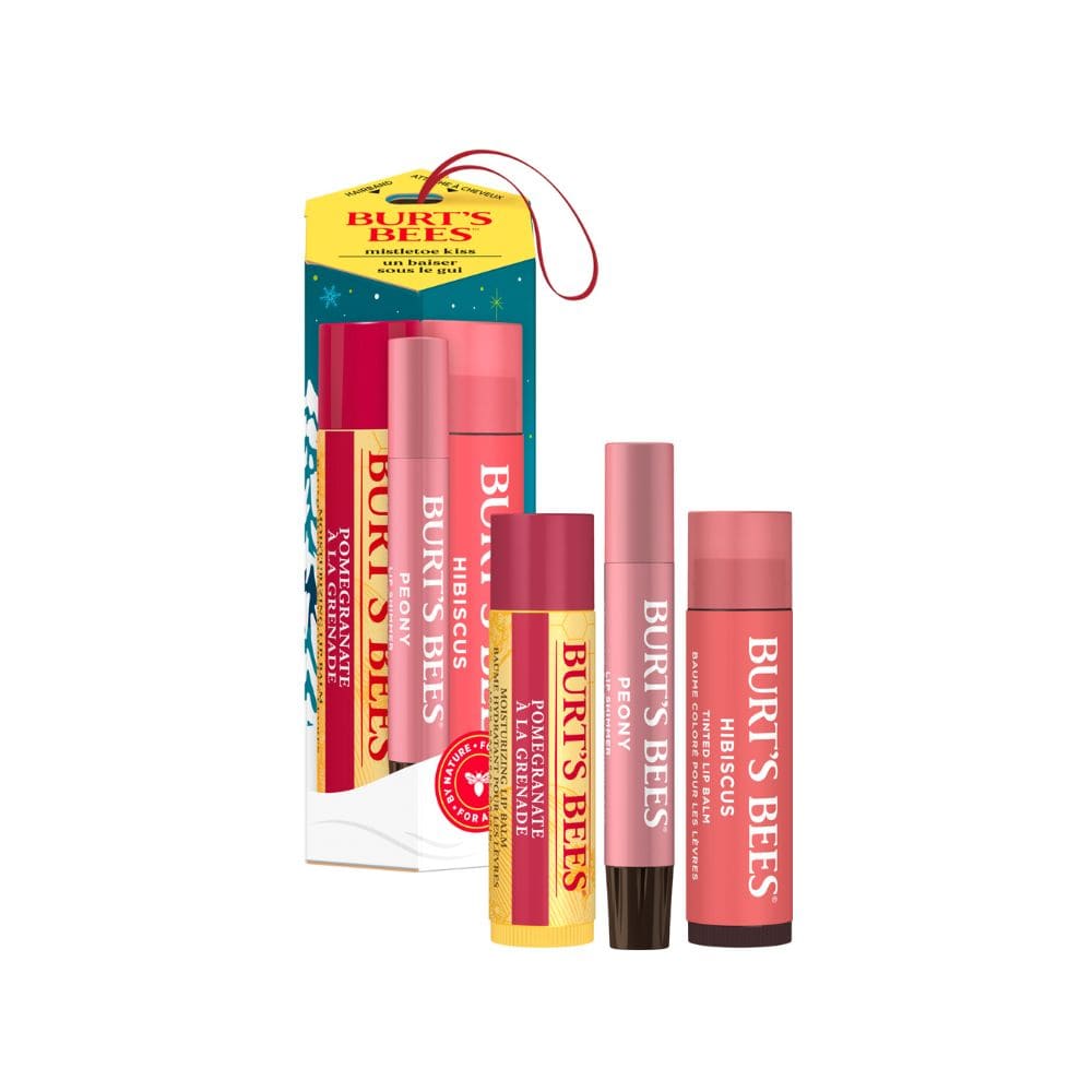 Burt's Bees Mistletoe Pink Kiss Trio Gift Set