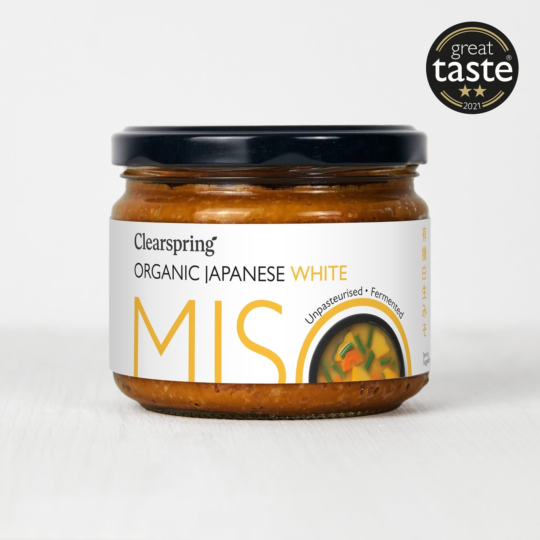 Clearspring Organic Japanese White Miso Paste - Unpasteurised 270g Jar