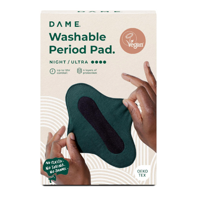 DAME Organic Cotton Reusable Period Pads Night