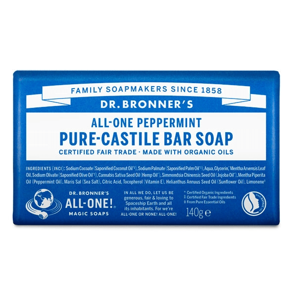 Dr Bronner's Pure Castile Bar Soaps Peppermint