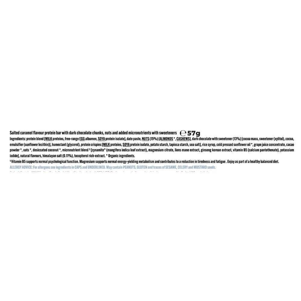Product label with text and nutritional information on a white background