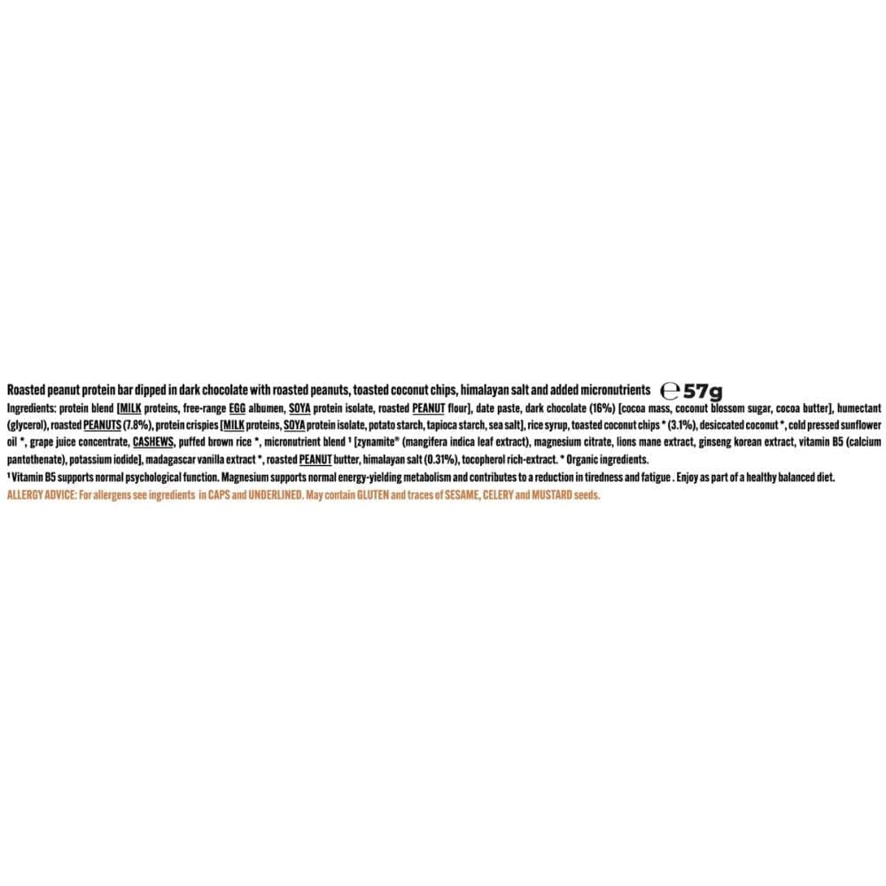 Nutritional information and ingredient list for a product on a white background