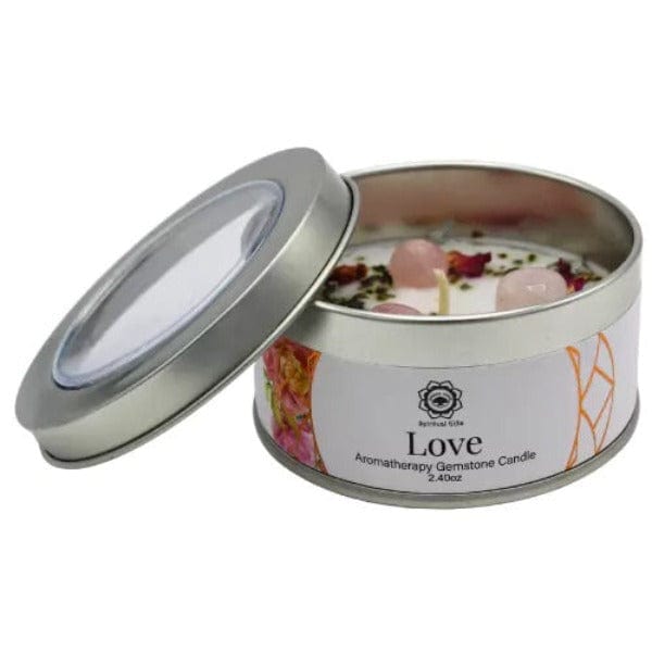 Aromatherapy Gem Stone Candle Rose