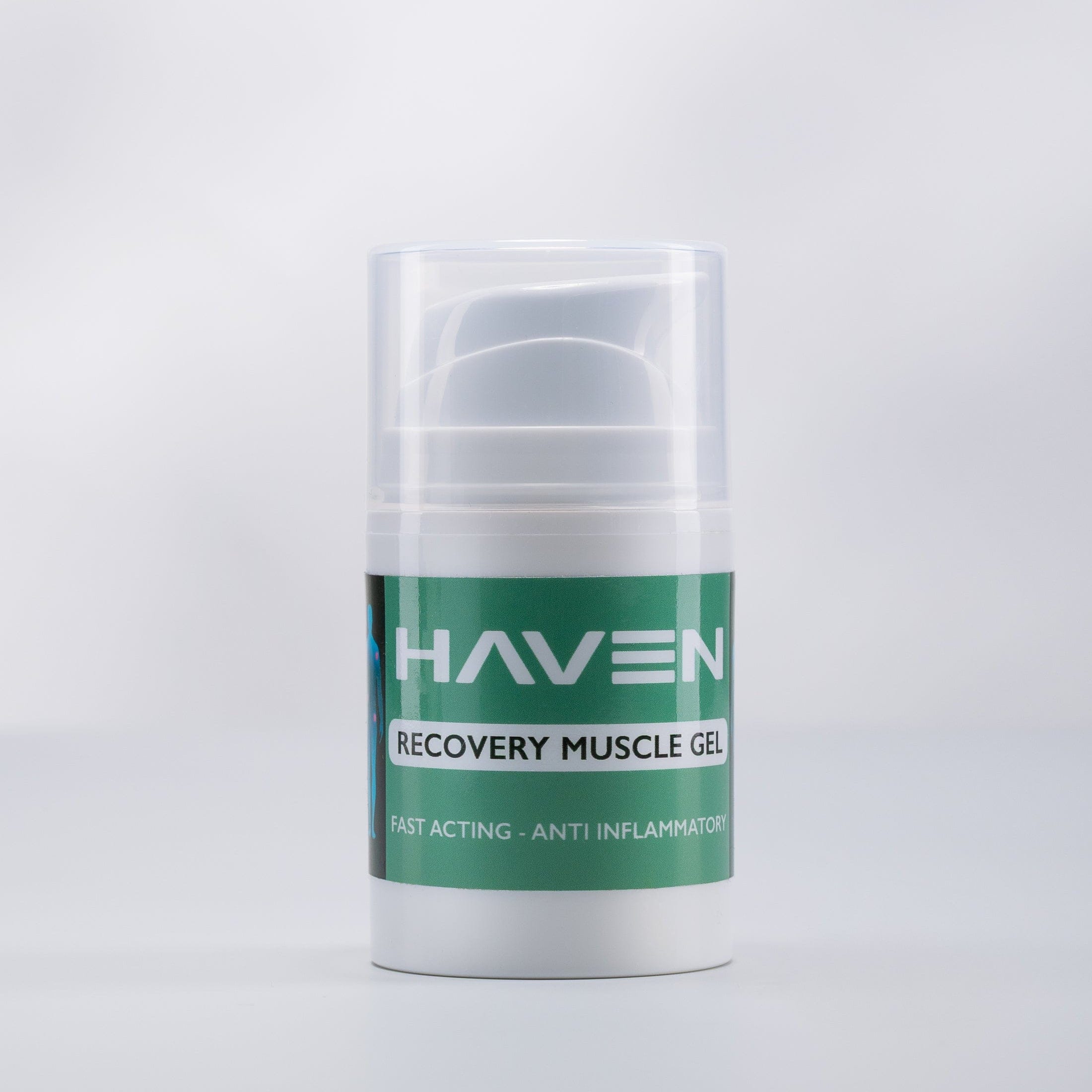 Can of Haven Recovery Muscle Gel on a white background