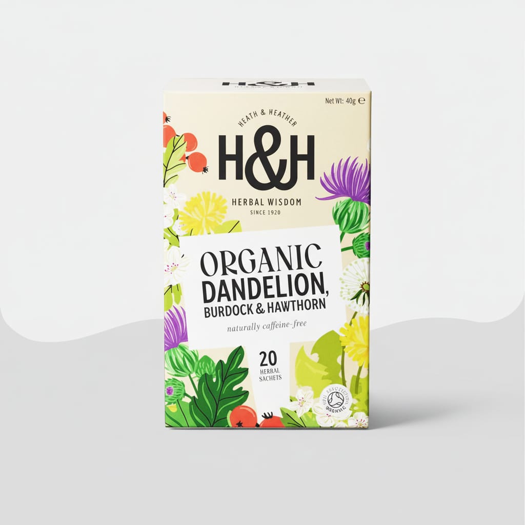Heath & Heather Organic Dandelion, Burdock & Hawthorn 20 Bags