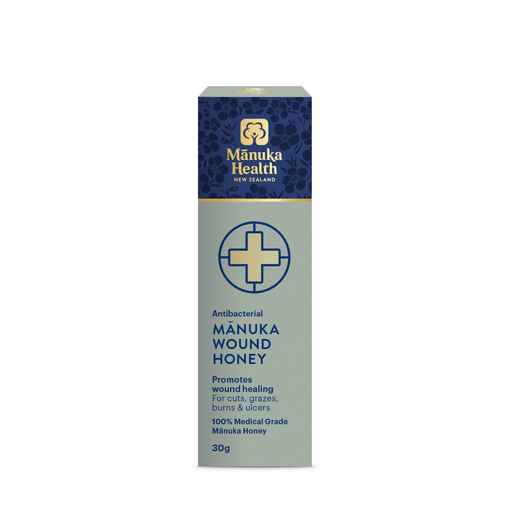 Manuka Health Mánuka Wound Honey packaging on a white background