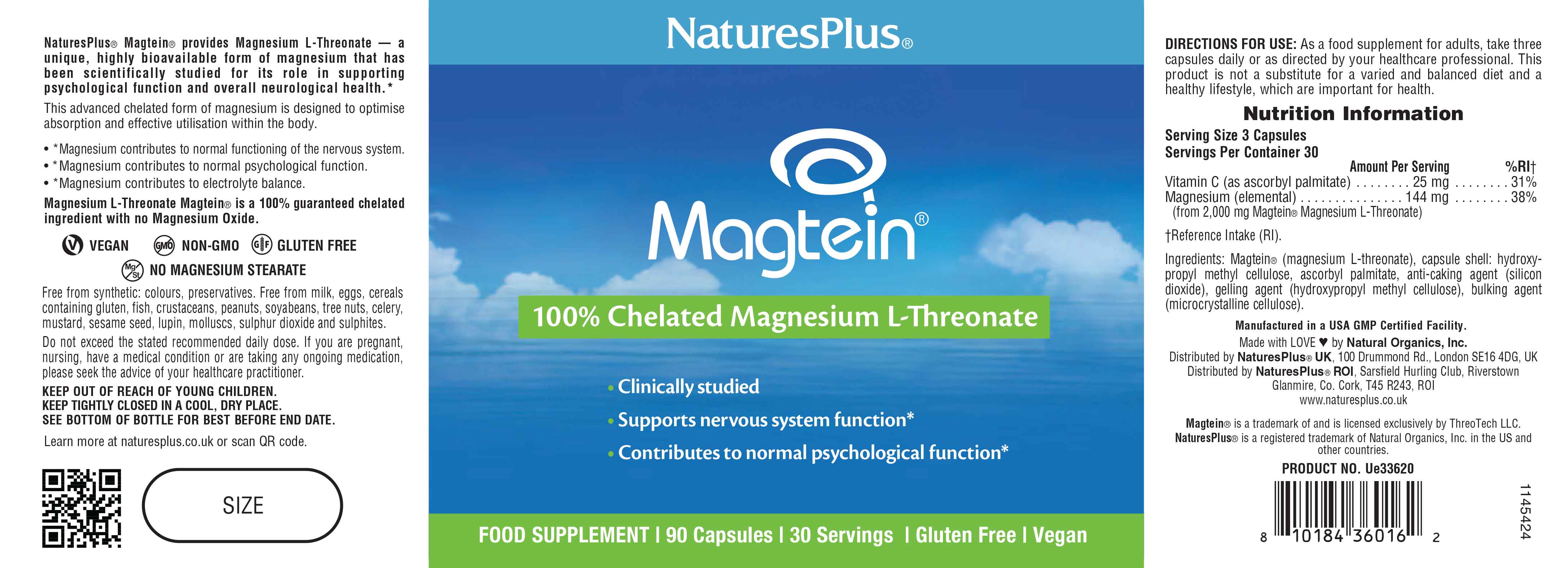 Natures Plus Magtein® 90 Caps