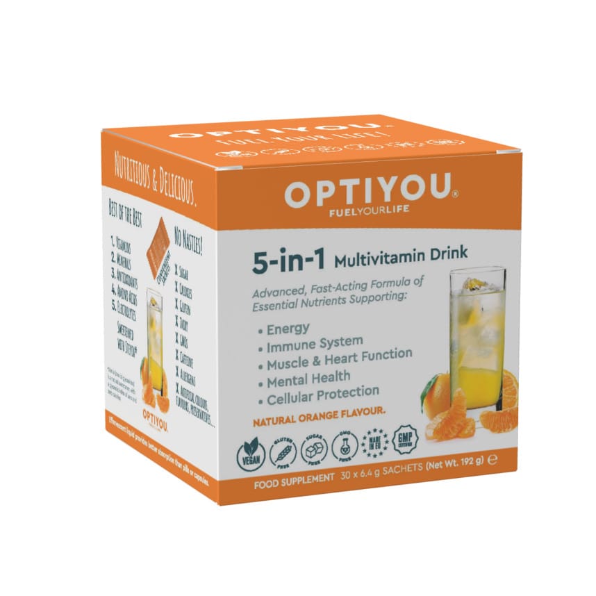 OPTIYOU 5-in-1 Vegan Multivitamin & Electrolyte Drink 30 Sachets