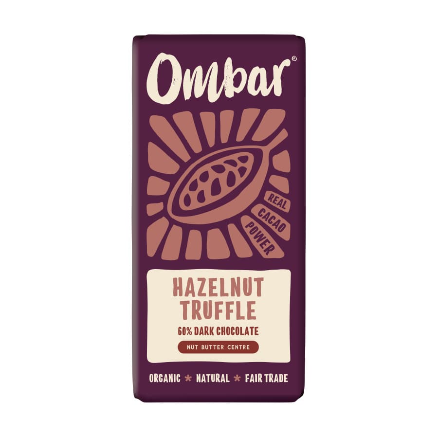 Ombar Organic Hazelnut Truffle Centres Chocolate 70g
