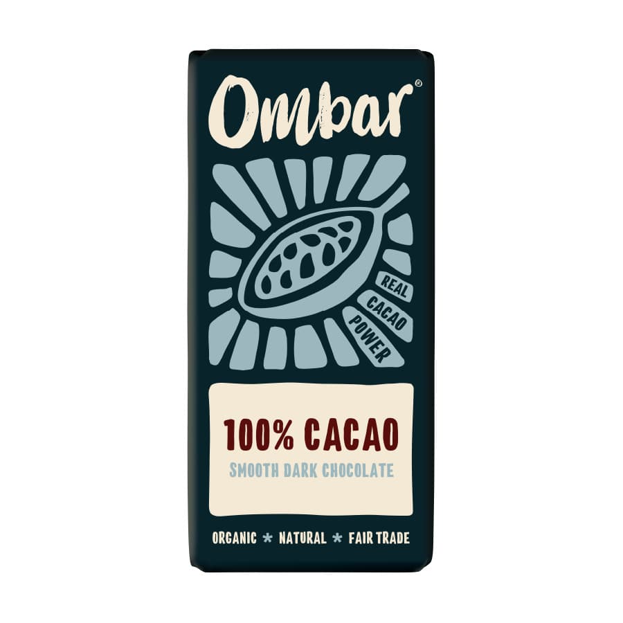Ombar Organic Vegan 100% Cacao Raw Chocolate Bar