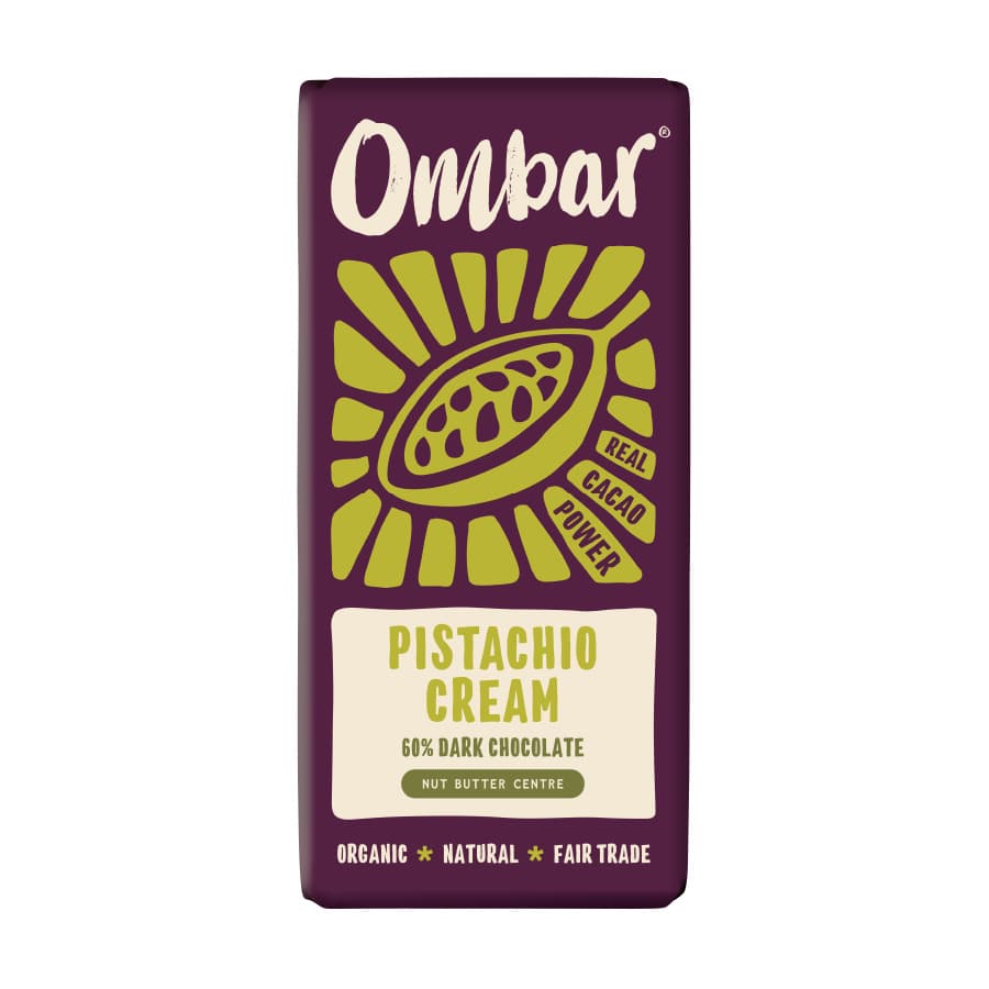 Ombar Organic Vegan Pistachio Centres Raw Chocolate Bar 70g
