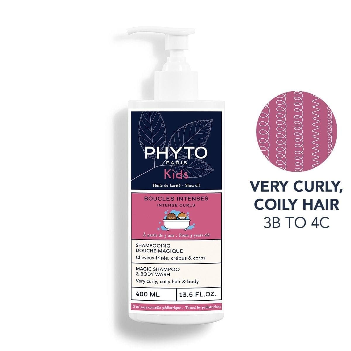 Phyto Kids hair care product bottle with label on a white background