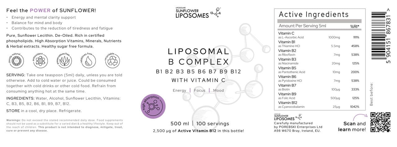 Porebski Liposomal Vitamin C & B Complex 500ml