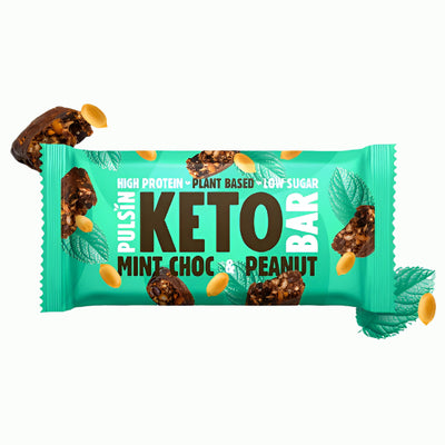 Pulsin Vegan Mint Choc & Peanut Keto Bar 50g