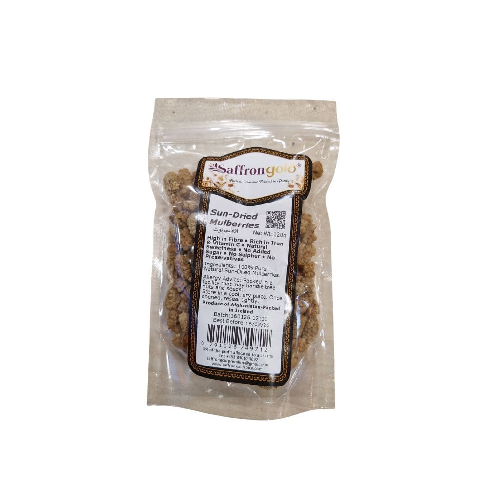 Saffron Gold Sun-Dried Mulberries 120g