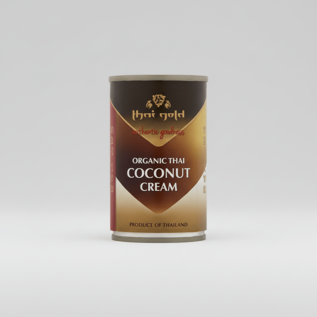 Can of Thai Gold Organic Thai Coconut Cream on a white background