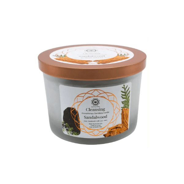 Aromatherapy Gem Stone Candle Sandalwood
