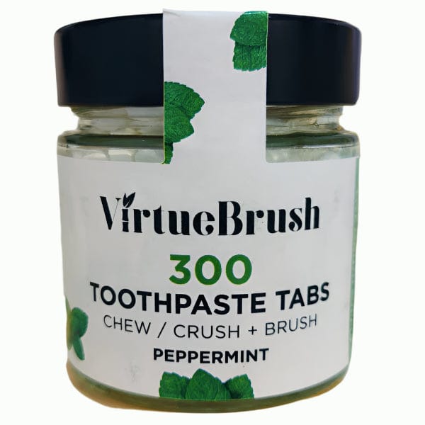 Virtue Brush Peppermint Toothpaste 300 Tabs With Fluoride