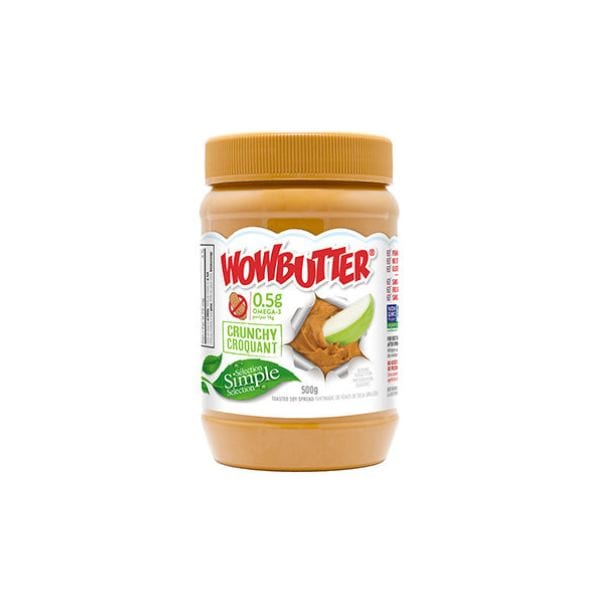 WOWBUTTER Crunchy Nut-Free Spread 500g-WowButter is a Nut-Free complete plant protein spread that is an alternative to peanut butter making it perfect for school lunch boxes. Vegan & Gluten-Free.