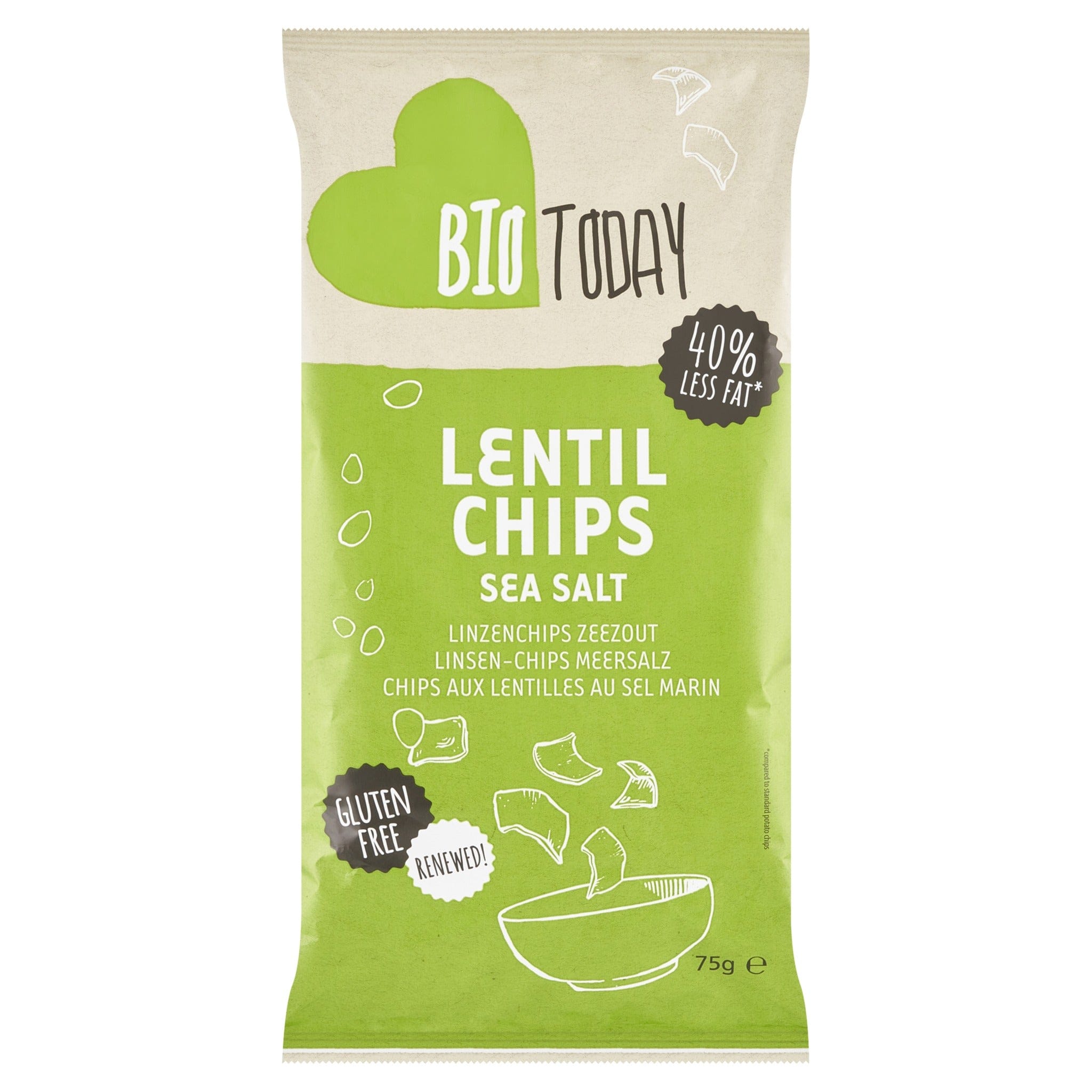 Bio Today Organic Lentil Chips Sea Salt 75g