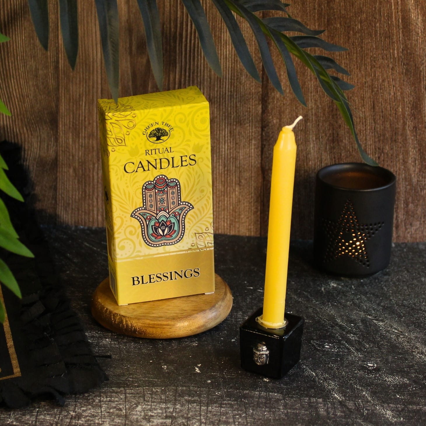 Green Tree Ritual Candles Blessings| 10 Yellow Ritual Candles