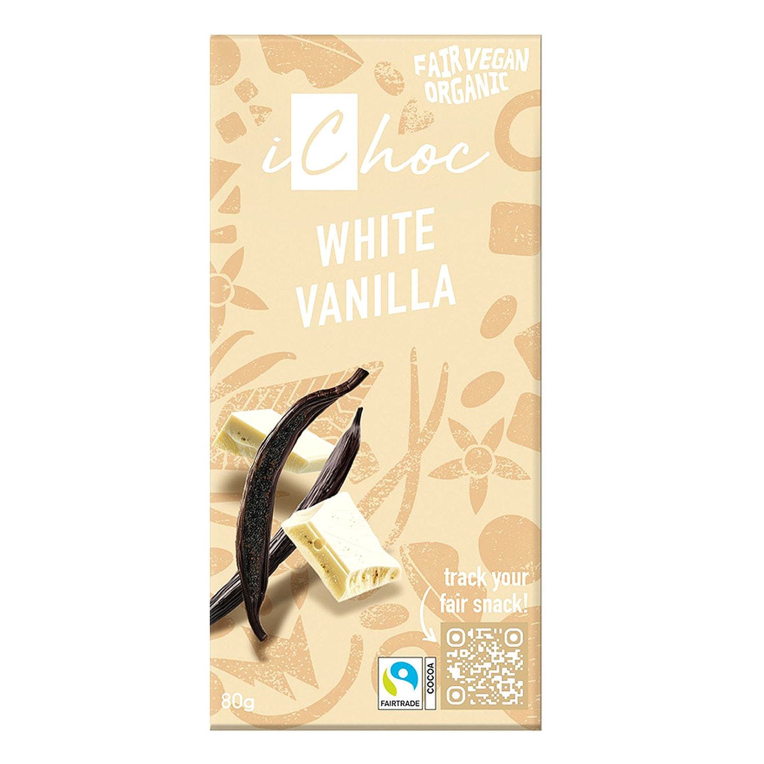 iChoc White Vanilla Vegan Chocolate 80g