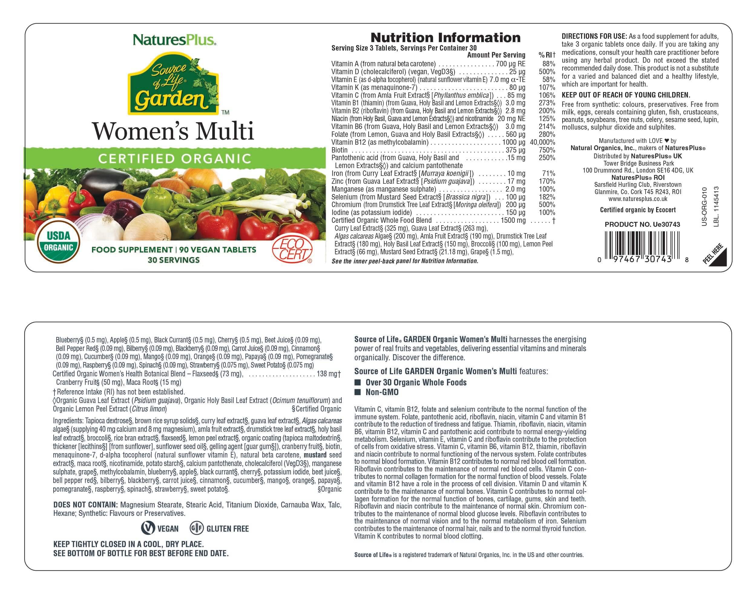 Natures Plus Source Of Life Garden Women's Multi 90 Tabs