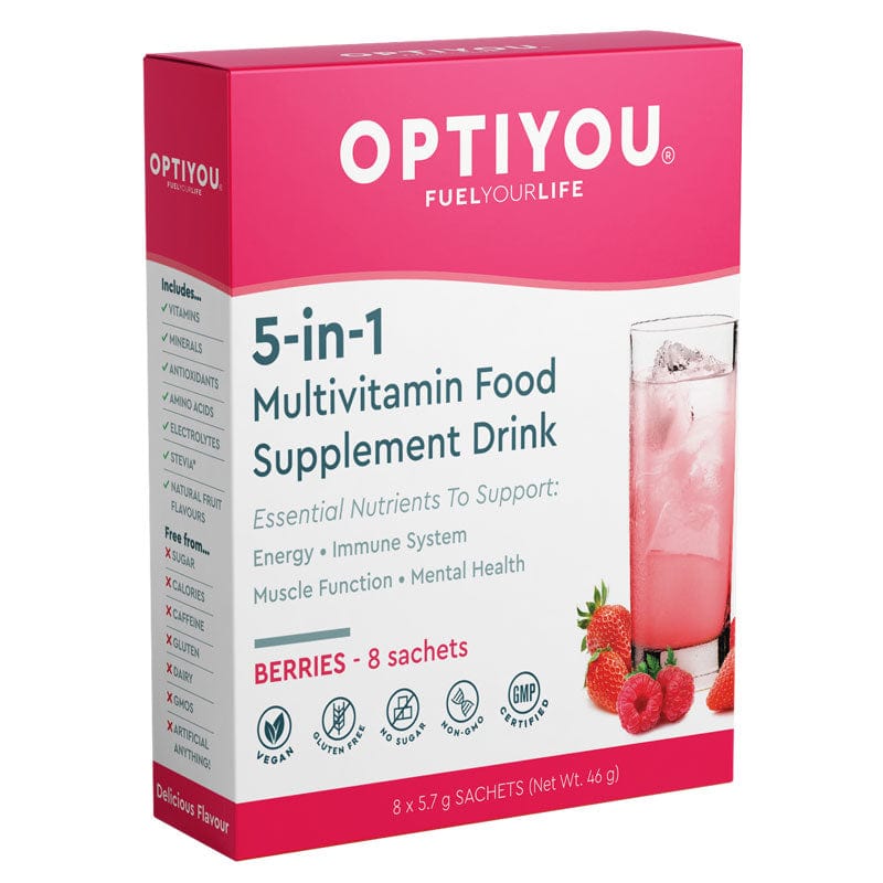 Optiyou 5-in-1 Vegan Multivitamin & Electrolyte Drink Sachets