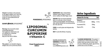 Porebski Liposomal Curcumin, Piperine & Vitamin C 500ml