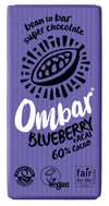 Ombar Organic Blueberry & Acai 60% Raw Chocolate Bar 35g