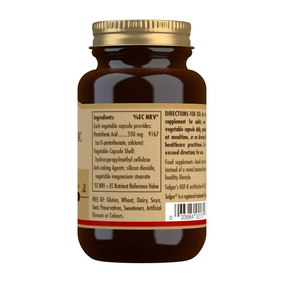 Solgar Pantothenic Acid 550mg 50 Veg Caps