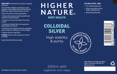 Higher Nature Active Colloidal Silver 15ml-200ml