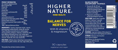 Higher Nature Balance For Nerves 90 Caps