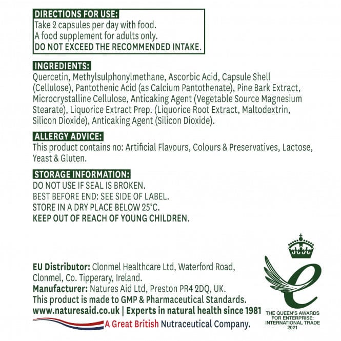 Natures Aid Quercetin Complex 90 Caps