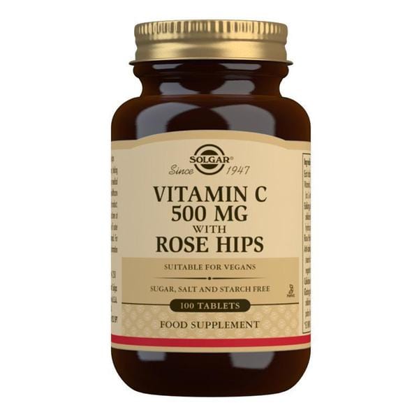 Solgar Vitamin C 500 mg With Rose Hips 100 Tabs