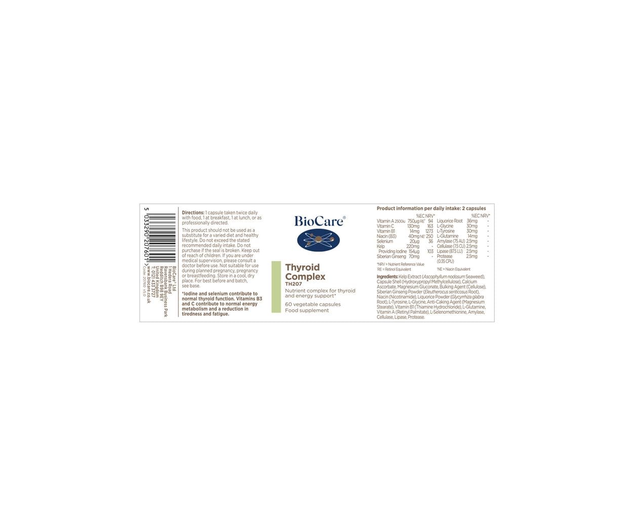 Biocare Thyroid Complex TH 207 60 Caps