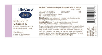 Biocare Nutrisorb Vitamin A 15ml