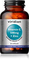 Viridian Vitamin C 500mg & Zinc 30 Caps